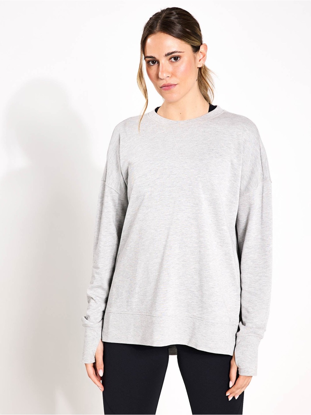 Sweaty Betty Light Gray After Class Sweatshirt